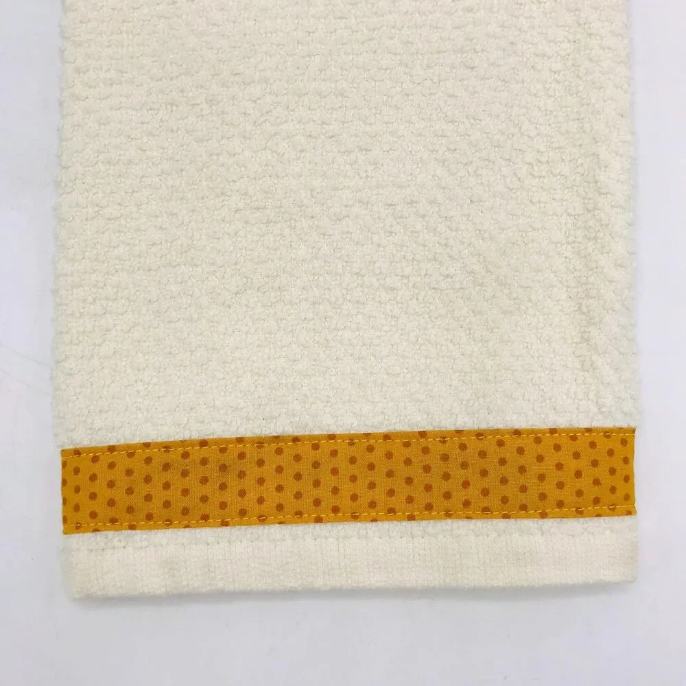 Hanging Kitchen Towel: Burnt Orange Dots, Button Closure